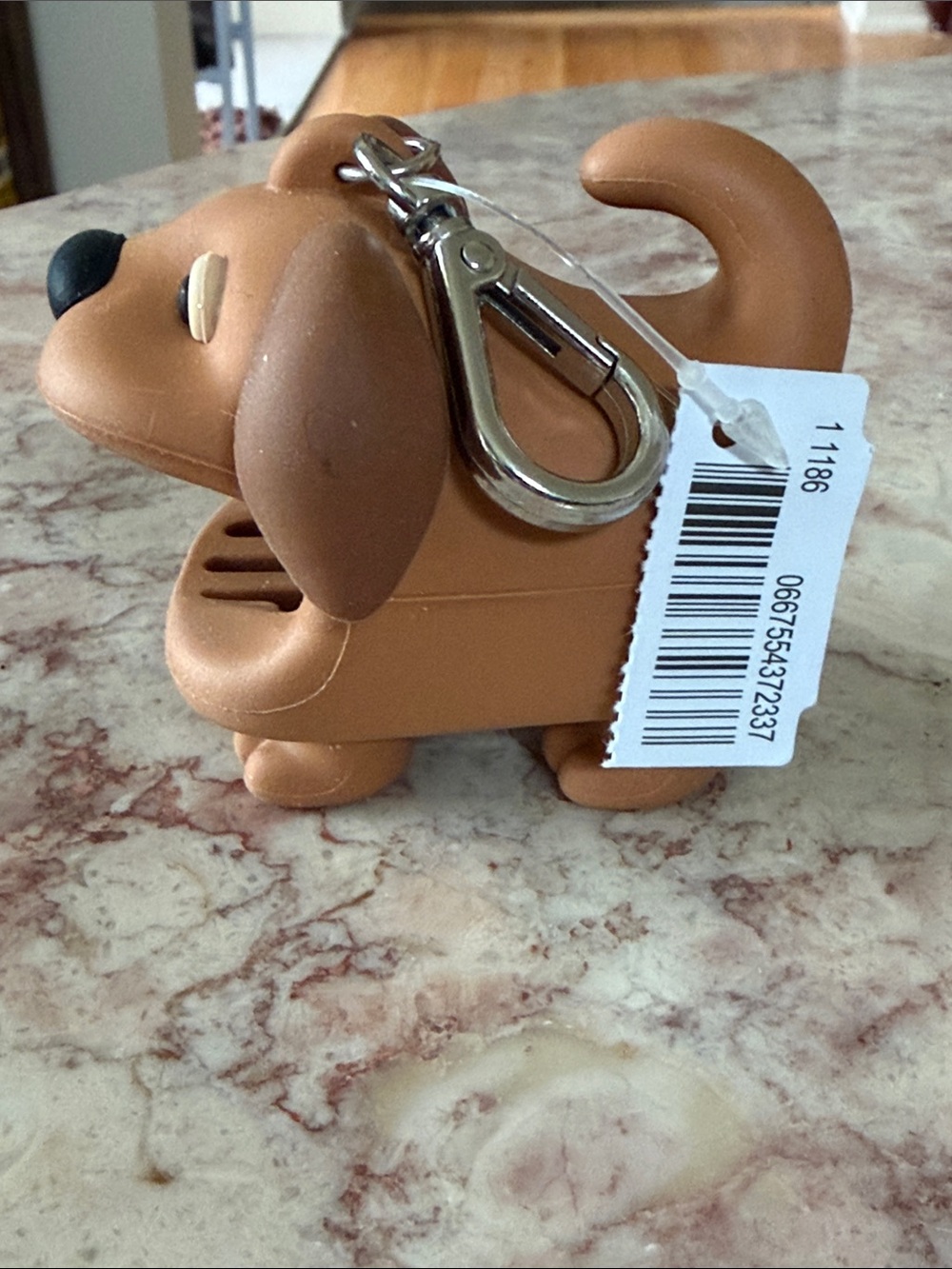 NWT Bath & Body Works Brown Dog Keychain Sanitizer Holder - Picture 4 of 5